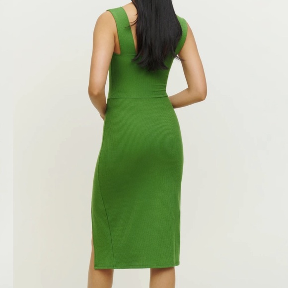 Olive green worn once reformation dress NEVER USED - Picture 4 of 7